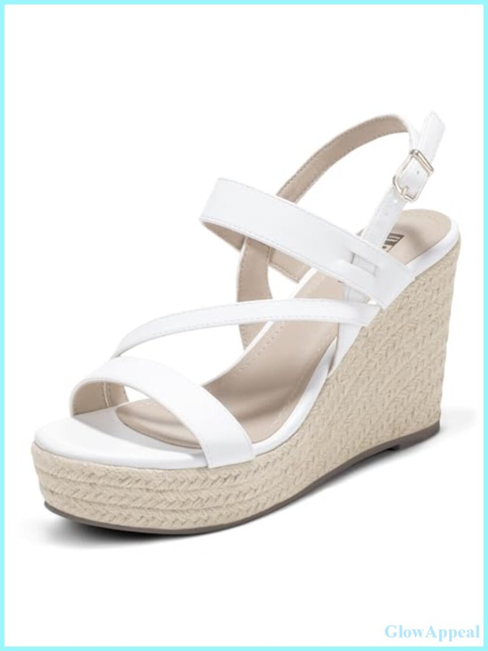IDIFU Women's Espadrille Wedge Platform Sandals Ankle Strap 4-Inch Heel
